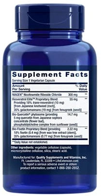 NAD+ Cell Regenerator & Resveratrol - Supports Cellular Aging (30 Veg Capsules)