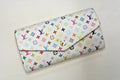 Louis Vuitton White Multicolor Takashi Murakami Sarah Long Wallet Pink Interior