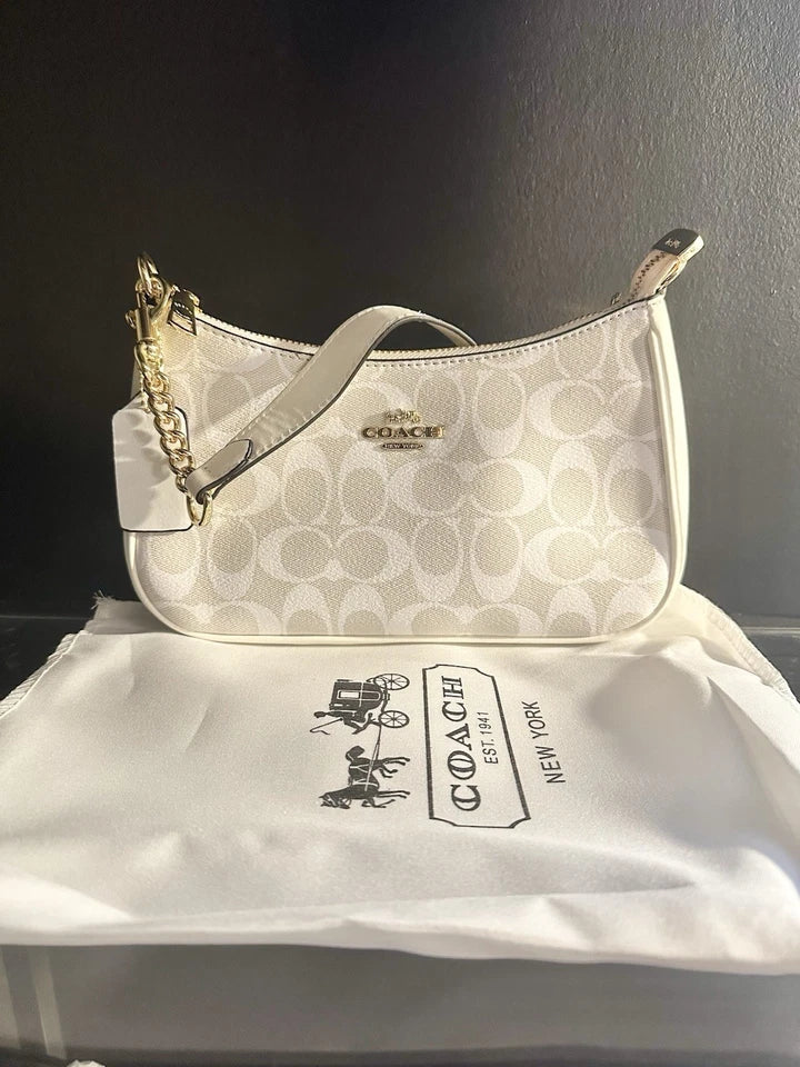 COACH Teri Shoulder Bag In Signature Canvas White/Chalk