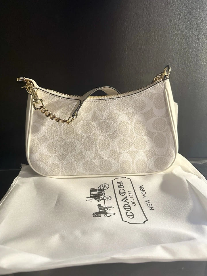 COACH Teri Shoulder Bag In Signature Canvas White/Chalk