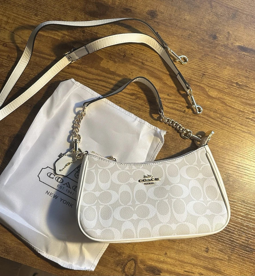 COACH Teri Shoulder Bag In Signature Canvas White/Chalk