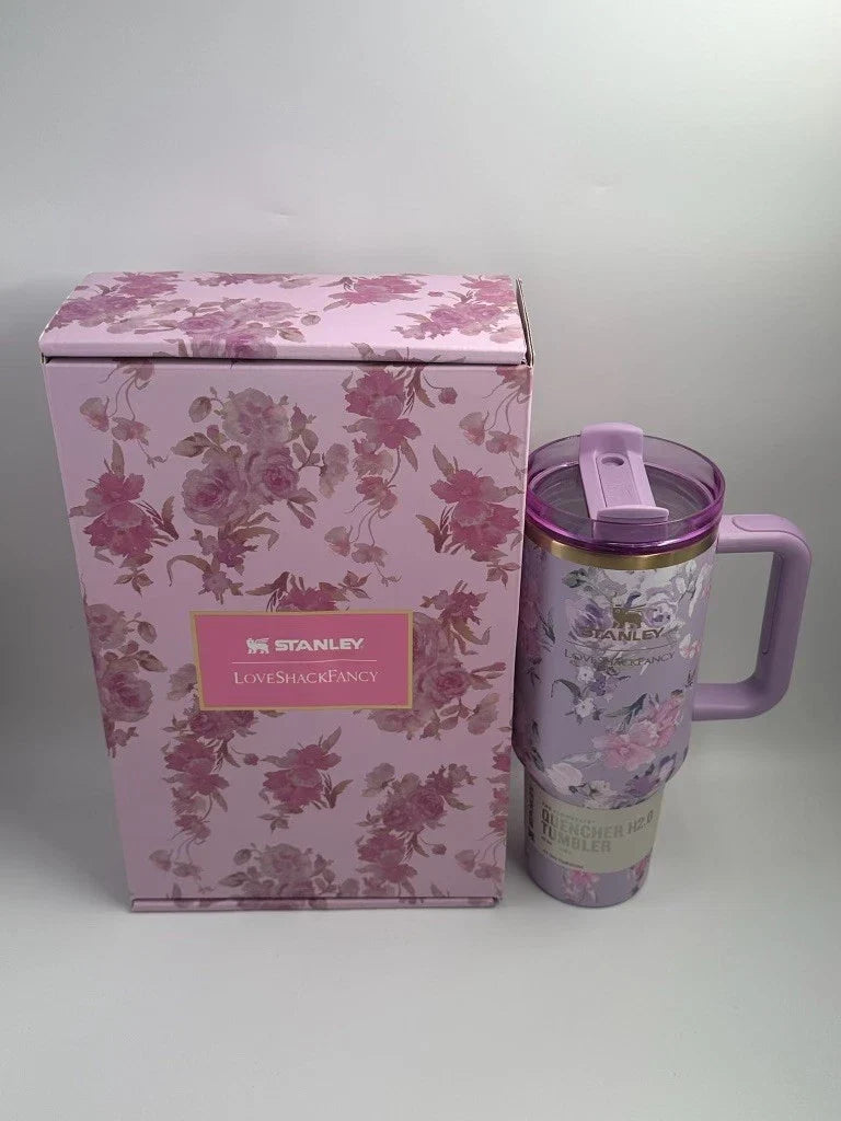 Stanley X Love Shack Fancy Tumbler 40 Oz Purple Floral Design BNIB