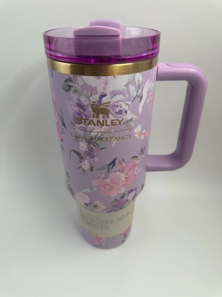 Stanley X Love Shack Fancy Tumbler 40 Oz Purple Floral Design BNIB