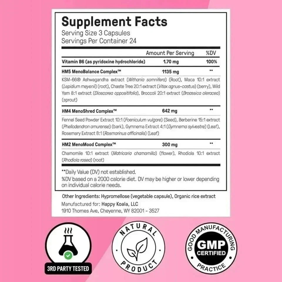 Happy Mammoth Hormone Harmony Natural Hormonal Support for Women 72 Capsules